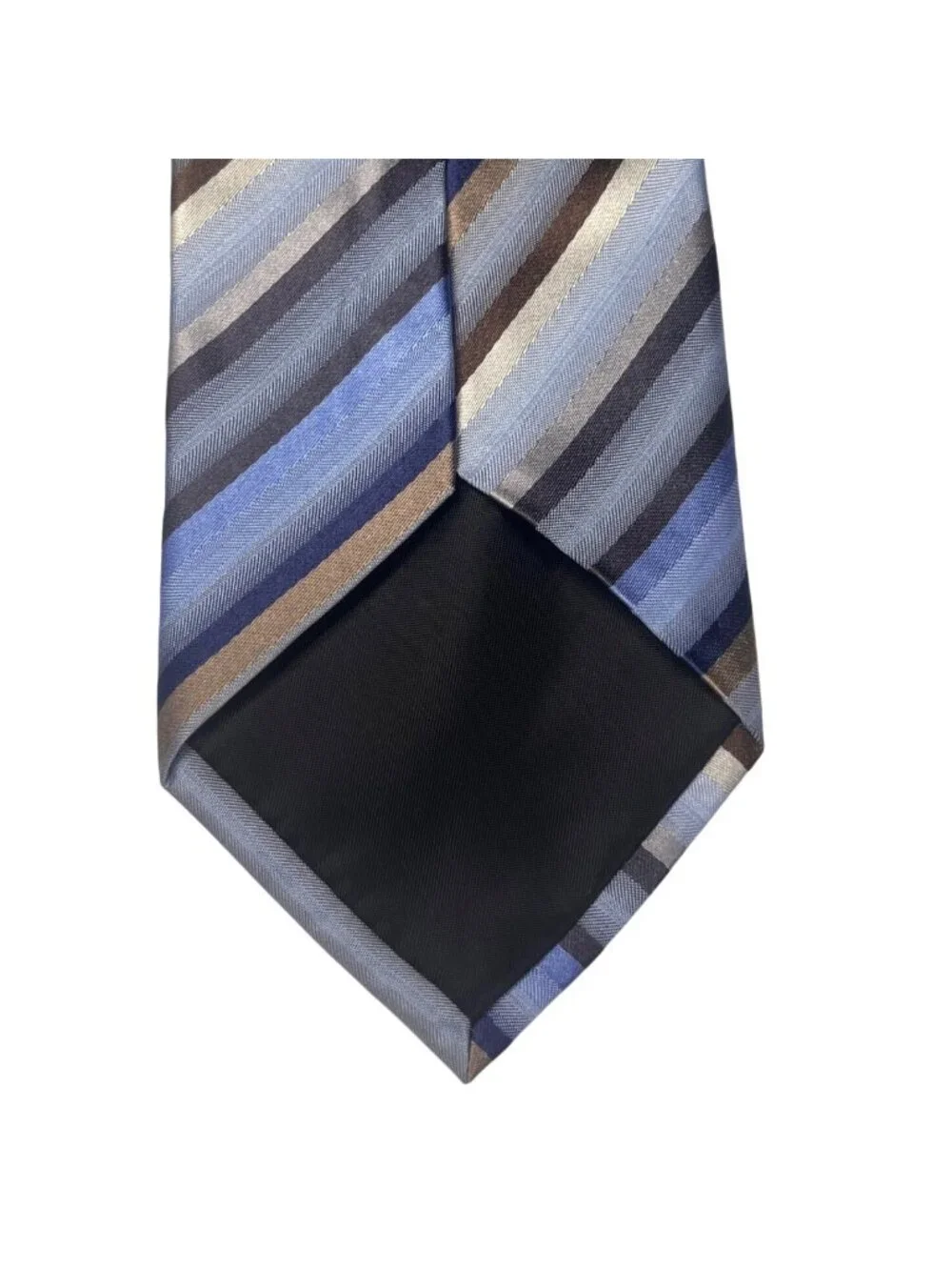 Kenneth Cole Reaction Designer Striped Tie Blue Gray Black Copper Gold (3/$15) - Picture 6 of 8